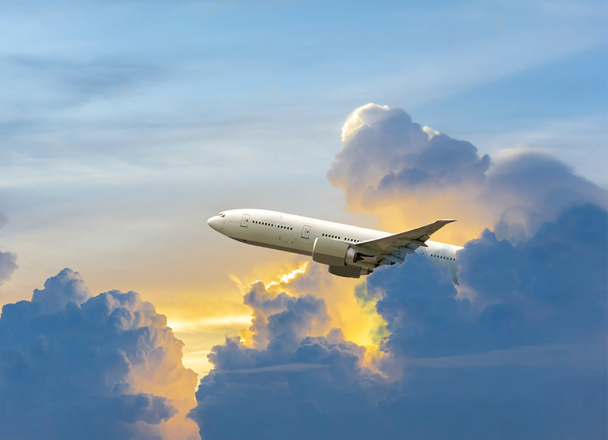 Airplane in Clouds